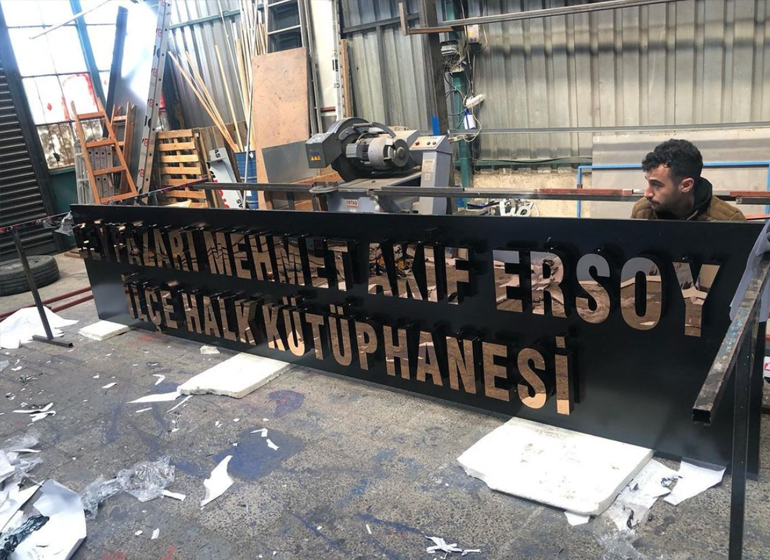 Paslanmaz Kutu Harf Tabela
